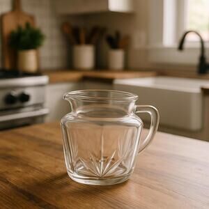 Vintage Federal Glass Clear Starburst Pitcher